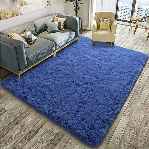 linyingdian Ultra Soft Indoor Modern Area Teppiche Flauschige Wohnzimmer Teppiche geeignet für Kinder Schlafzimmer Home Decor Kinderzimmer Teppiche (Blau, 80x160cm) von linyingdian