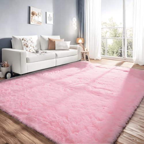 linyingdian Ultra Soft Indoor Modern Area Teppiche Flauschige Wohnzimmer Teppiche geeignet für Kinder Schlafzimmer Home Decor Kinderzimmer Teppiche (Rosa, 80x120cm) von linyingdian