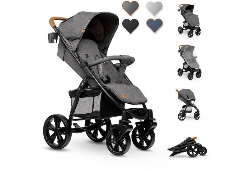 lionelo Kinder-Buggy ANNET, XXL Sonnenverdeck mit FensterMoskitonetzFußdecke 0 bis 36 Monate von lionelo