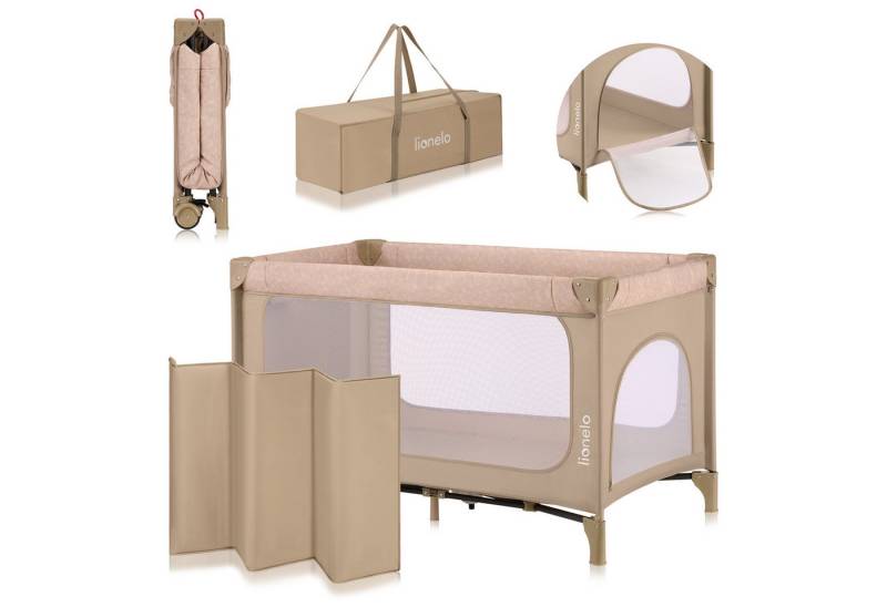 lionelo Baby-Reisebett JASMIN EASY FOLD, Easy-Fold-System / Sekundenschnelles Klappen / Werkzeuglos von lionelo