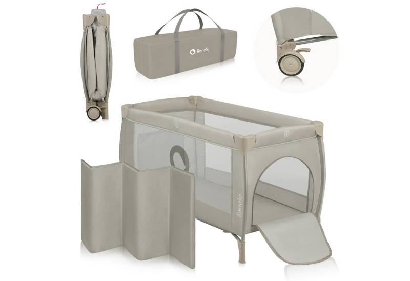 lionelo Baby-Reisebett Stefi Plus, 2in1: Babybett & Laufstall , Kompakte Größe , Luftiges Netz von lionelo