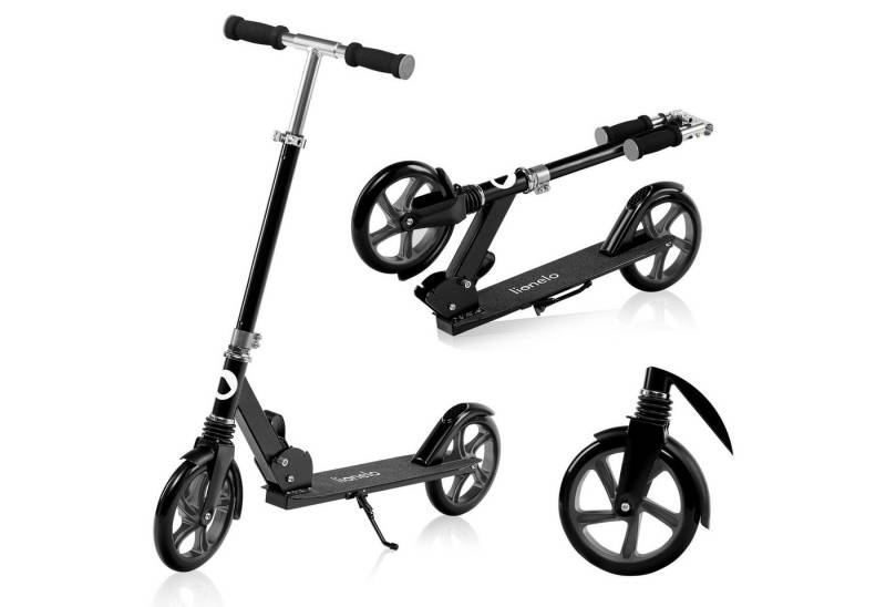 lionelo Cityroller LUCA, (Tretroller), Stoßdämpfer Rollen 200mm  Kugellager ABEC7 klappbar Alu von lionelo