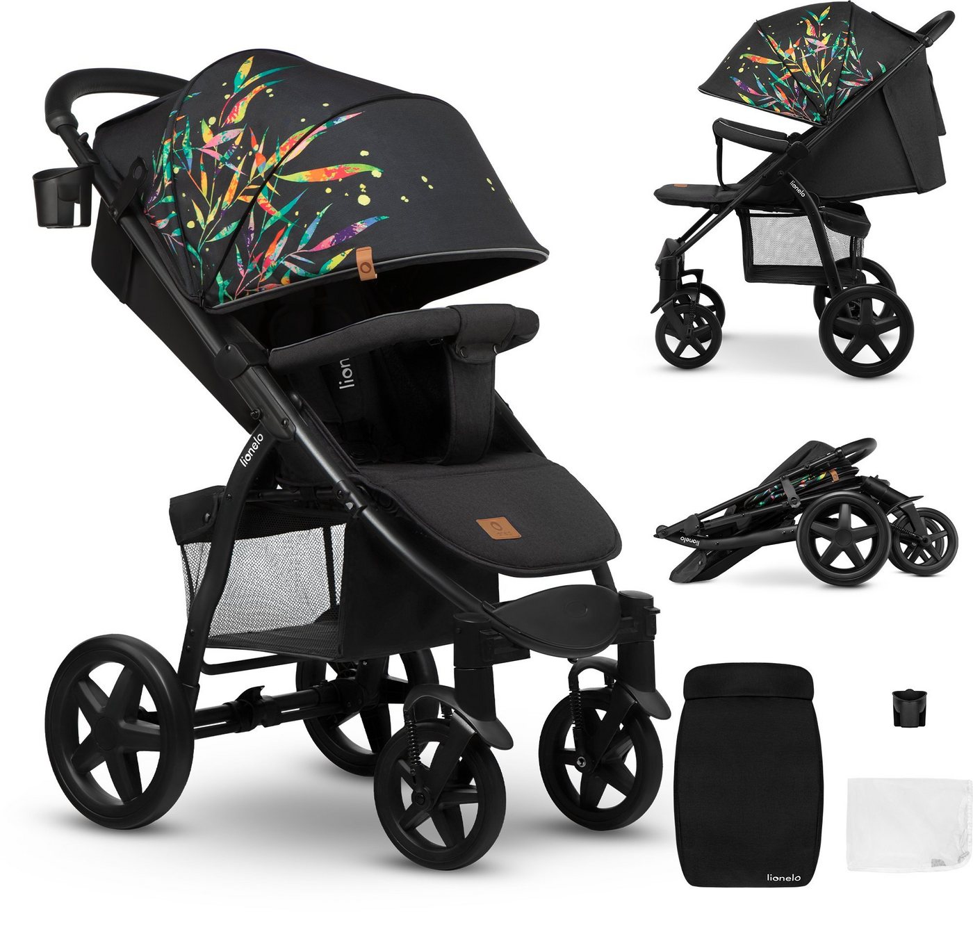 lionelo Kinder-Buggy ANNET PLUS, Fußdecke, großer Korb, ab 0 bis 36 Monate von lionelo