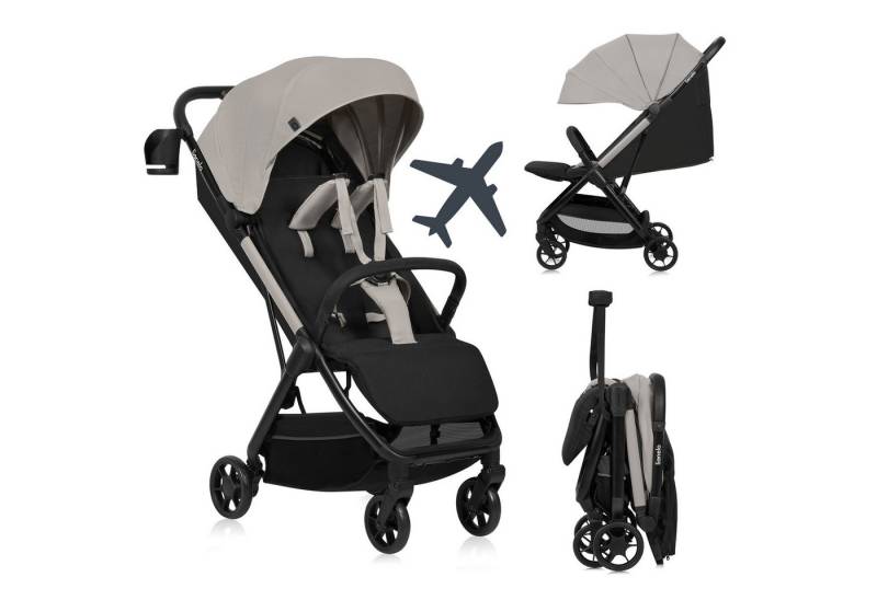 lionelo Kinder-Buggy JULIE AIR, (Set mit Becherhalter und Tragegurt für den Transport auf der Schulter), Auto-folding/Ultraleicht/UPF50+/Liegeposition/360°Rader von lionelo