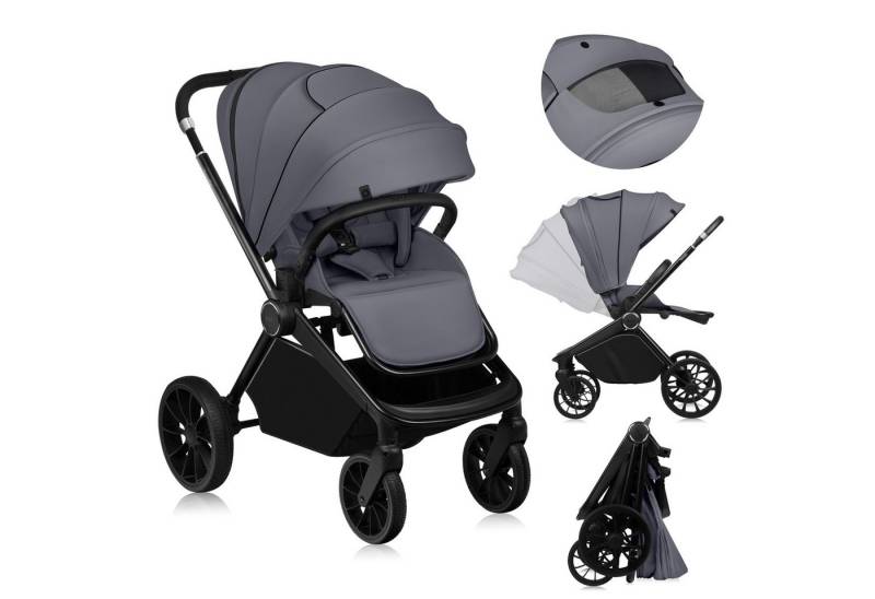 lionelo Kinder-Buggy MIKA PLUS, (Set), XXL-Verdeck/UPF50+/Mit Belüftungssystem von lionelo