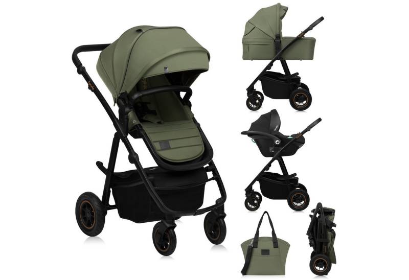 lionelo Kombi-Kinderwagen AMBER PLUS 3IN1, (Set 2in1 oder 3in1), 3-in-1-System / Babywanne & Buggy / Von Geburt bis 4 Jahre von lionelo
