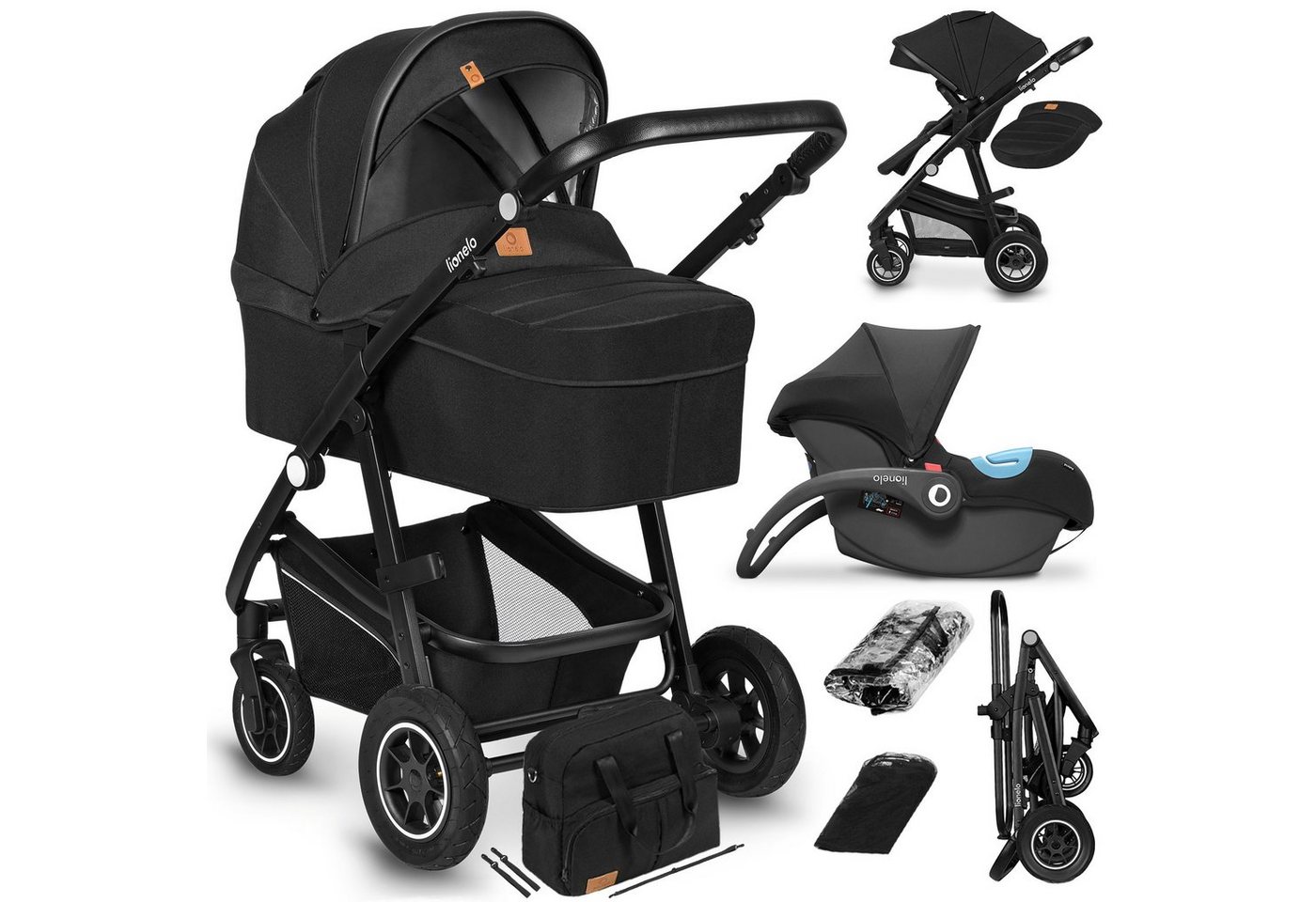 lionelo Kombi-Kinderwagen BIANKA 3 IN 1, Erschwinglicher, hochwertiger Kinderwagen von lionelo