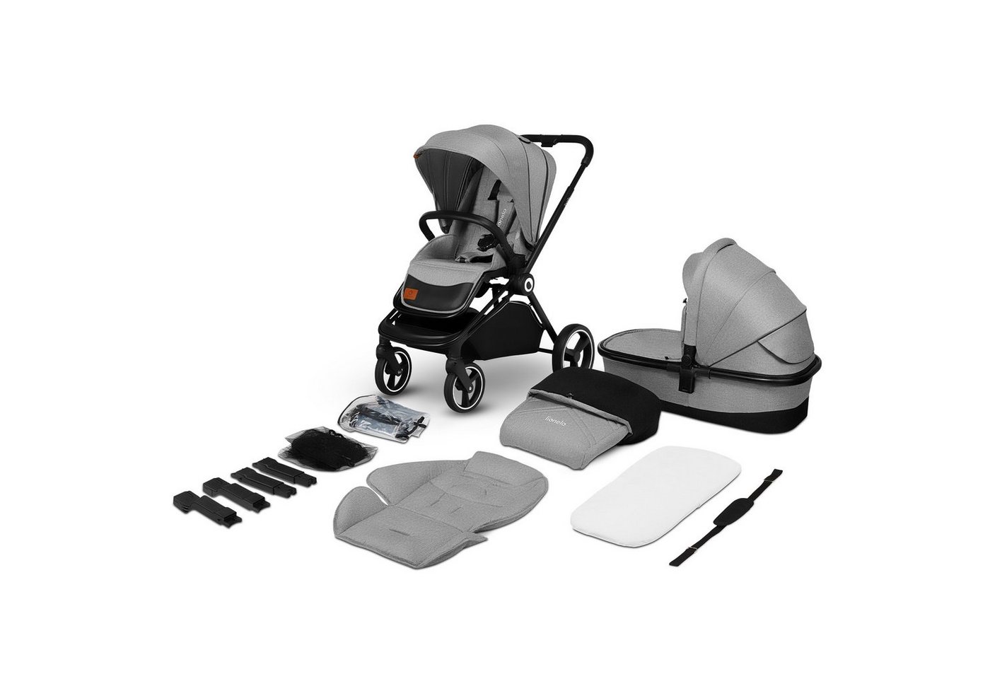 lionelo Kombi-Kinderwagen LO-MIKA 2in1, ZUBEHÖR 2in1BABYWANNE 5-Punkt-Gurte 0-22kg von lionelo