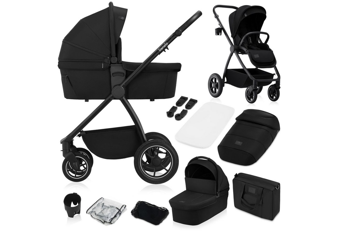 lionelo Kombi-Kinderwagen MERIL 2IN1, (2in1), 2in1/XL-Babywanne/Gummiräder/UPF50+/3D Panorama/Adapters von lionelo