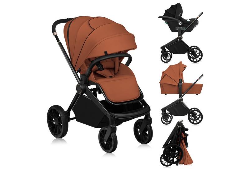 lionelo Kombi-Kinderwagen MIKA PLUS 3IN1, (Set), 3in1 Set mit Astrid i-size/XXL-Verdeck/Komfortable Dämpfung von lionelo