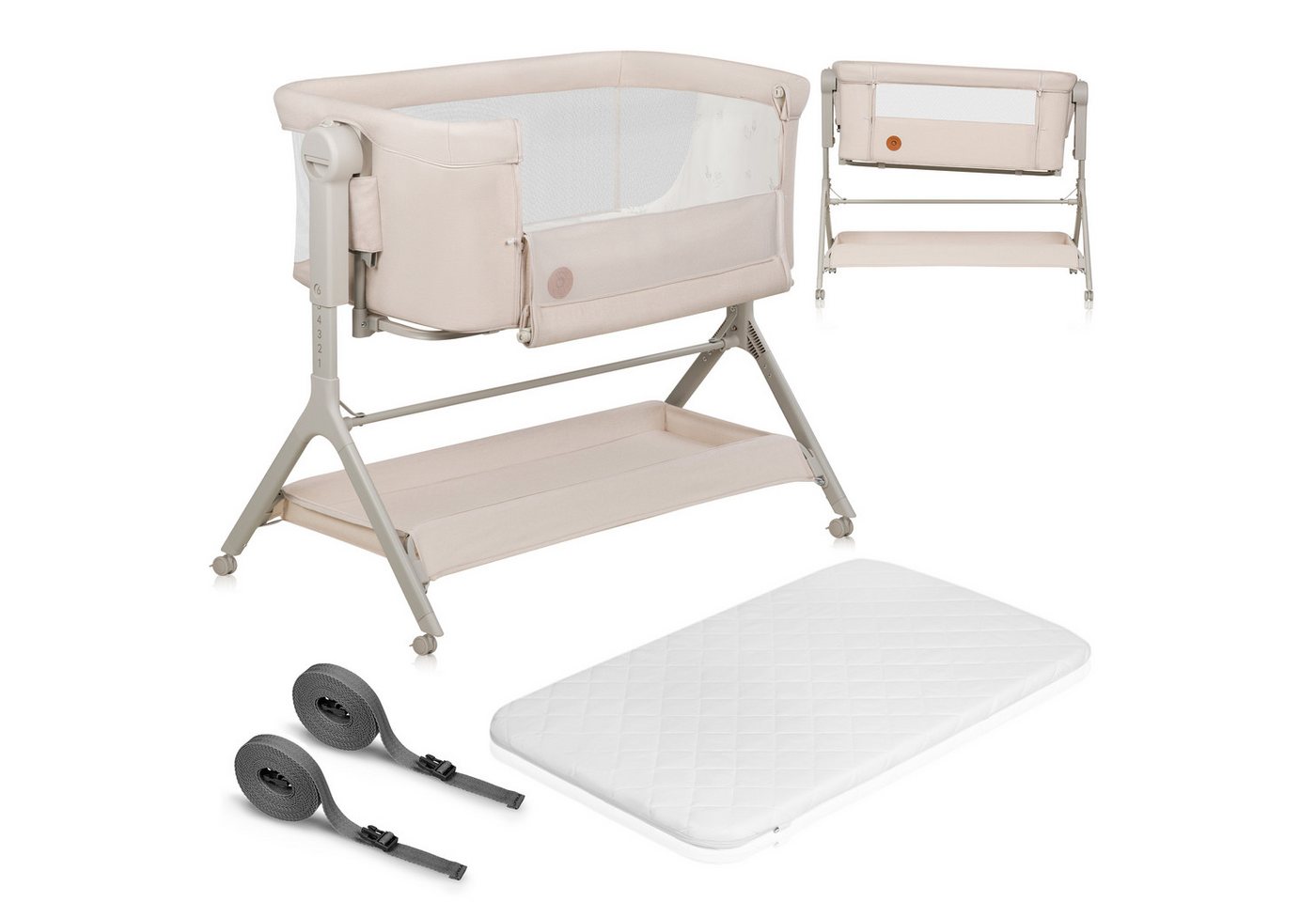 lionelo Reisebett Leonie Plus (Set, Set) SUPER Babytragetasche, Wiege, freistehendes Babybett von lionelo