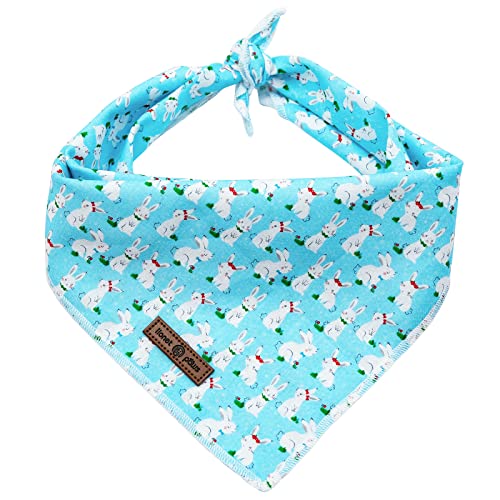 Lionet Paws Ostern Hunde Bandana Kopftücher Hundehalstuch Dreieckstuch für Kleine,Blau Mittelgroße und Große Hunde von lionet paws