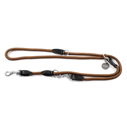 lionto Multifunktionsleine verstellbar für alle Hunde, wetterfeste Umhängeleine bis 200 cm, robuste Hundeleine leicht zu reinigen, vielseitige Führleine mit rostfreien Edelstahlkarabinern, braun lionto Multifunktionsleine verstellbar für alle Hunde, wetterfeste Umhängeleine bis 200 cm, robuste Hundeleine leicht zu reinigen, vielseitige Führleine mit rostfreien Edelstahlkarabinern, braun von lionto