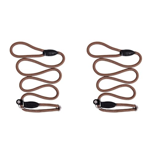 lionto Retrieverleine Hundeleine Führleine Zugleine robust wetterfest, Länge 170 cm braun (Packung mit 2) von lionto