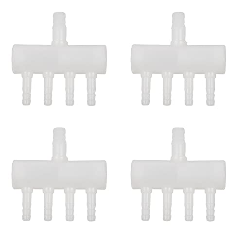 liovitor 4 x Kunststoff-4-Wege-Aquarium-Sauerstoffschlauch, Verteiler, Verteiler, Wasserhahnventil von liovitor