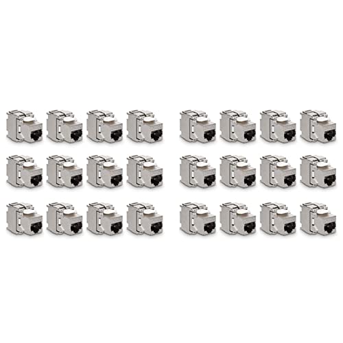 liovitor Modulbuchsen – 24 Stück CAT6A geschirmte Klinke RJ45 6A Ethernet 10 Gbit mit Metallgehäuse von liovitor