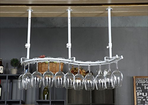 Weinregal Wandmontage Restaurant Haushalt Weinglasregal umgedreht Retro-Weinregal aus Eisenkunst (Farbe: C, Größe: 65 x 19 cm) von lirrebol