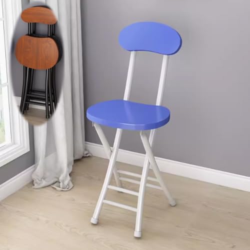 lirrebol Klapphocker mit Rückenlehne, tragbarer Hocker im Outdoor-Reisedesign, Klappstuhl für Küche, Camping, Angeln und Grillen, Sitzhöhe 45 cm (Dunkelblau) von lirrebol