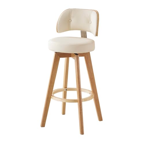 lirrebol Moderne Barhocker 1 Stück, drehbare Barhocker mit geschwungener Rückenlehne, gepolsterte Barhocker mit Holzbeinen für Kücheninsel, Sitzhöhe 77 cm, cremefarben lirrebol Moderne Barhocker 1 Stück, drehbare Barhocker mit geschwungener Rückenlehne, gepolsterte Barhocker mit Holzbeinen für Kücheninsel, Sitzhöhe 77 cm, cremefarben von lirrebol