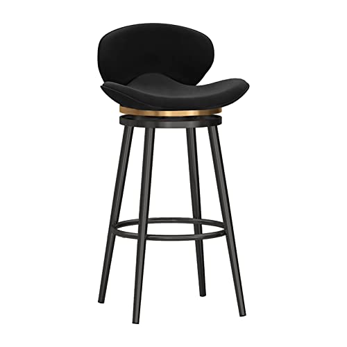 lirrebol Samt-Drehbarhocker, 1 Stück, mit Rückenlehne, Schwarze Metallbeine, Mid-Century Modern Barhocker mit niedriger Rückenlehne für Kitchen Island Home Pub, Schwarz lirrebol Samt-Drehbarhocker, 1 Stück, mit Rückenlehne, Schwarze Metallbeine, Mid-Century Modern Barhocker mit niedriger Rückenlehne für Kitchen Island Home Pub, Schwarz von lirrebol