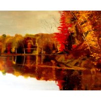 Herbst See Kunstdruck Landschaftsmalerei Auf Archivpapier von lisaalexgray