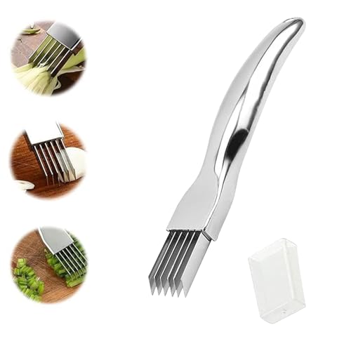 Shred Silk The Knife, 2024 New Spring Onion Slicer, Edelstahl Scallion Slicer, Zwiebelmesser Zwiebel Shredder Messer Scallion Cutter Obst Gemüse Lebensmittel Knoblauch Chopper (1PCS) (1)… von lisetar