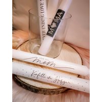 Tafelkerzen Mama | Kerze Muttertag Verzierte Kerzen 2Er Set von lisinis