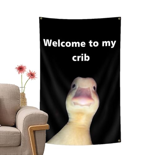 Lisutupode Lustige Flaggen für Zimmer, Männerhöhle, Wandente, lustige Ente zum Aufhängen, Krippen-Schild, humorvolle Flaggen für Studenten, 60 x 90/90 x 150 cm von lisutupode