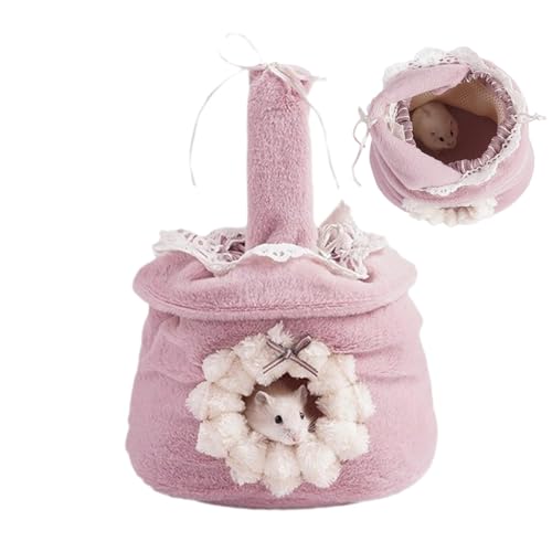 lisutupode Chinchilla-Bett | Plüsch hängbar Hamster Winter Warming Nest mit Kordelzug | Multifunktionale Käfig Dekoration Kleiner Haustierkäfig Schlafnest Bett Hamsterkäfig Zubehör von lisutupode