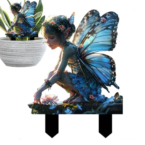 lisutupode Dekorative Spikes für Garten, Schmetterling, Feengarten, Hofkunst, verschleißfest, wasserdicht, bunt, Outdoor-Dekoration, Gartenlandschaft für Garten von lisutupode