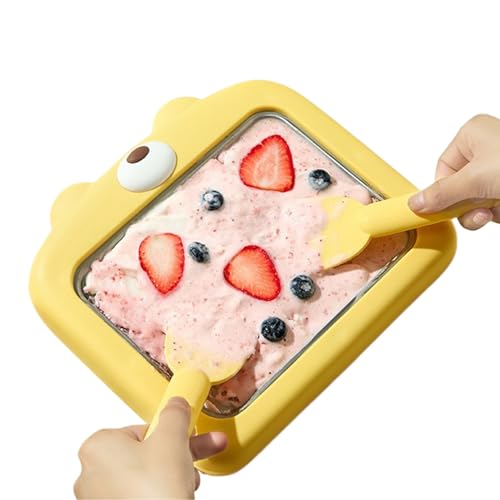 lisutupode Gerollte Eismaschine, sofortiges Einfrieren von Joghurt-Kaltplatte, nicht elektrische Eispfanne für Kinder, Erwachsene, Freunde, Familientreffen, Partys, Dessert von lisutupode