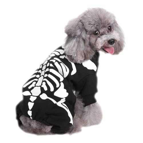 lisutupode Halloween-Skelett-Kostüme für Haustiere – Halloween-Kostüme für Haustiere, Hunde, Katzen, Totenkopf-Outfit, Kätzchen, Welpen, Cosplay, Party, Kleidung, Outfits für Abschlussbälle von lisutupode