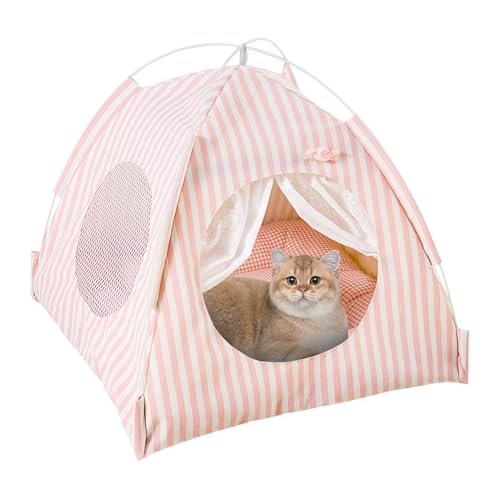 lisutupode Haustierzelt für Katzen, halbgeschlossenes Netz-Tierzelt – abnehmbares Welpennest mit Fenster, waschbares Kissen für vier Jahreszeiten lisutupode Haustierzelt für Katzen, halbgeschlossenes Netz-Tierzelt – abnehmbares Welpennest mit Fenster, waschbares Kissen für vier Jahreszeiten von lisutupode
