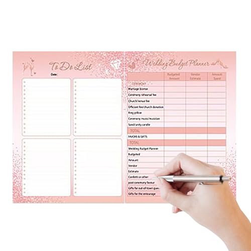 lisutupode Hochzeitsplaner-Buch und Organizer – funkelnder Hochzeitsplaner, mit Checkliste, detaillierter Budget-Management, Heiratsbedarf für Bräutigam und Braut von lisutupode