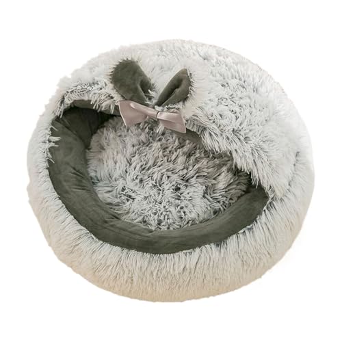 lisutupode Katzenbett In Hausform,Teilweise Geschlossene Katzenhöhle Haustierbett | rutschfeste Warme Schlafhöhle Haustierzubehör Für Winter Schlaf - Innenbereich Balkon Wohnzimmer Wohnung von lisutupode