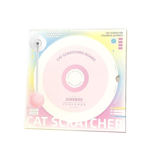 lisutupode Katzenkratzer Pappe, Indoor Retro Record Cat Scratch Board Dekorative Katze Katzenminze Kratzbaum mit Feder Swing Ball Spielzeug, Möbel Protektoren Von Katze Kratzen von lisutupode