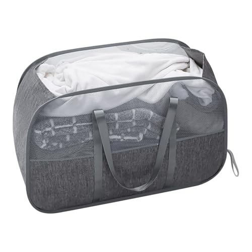 lisutupode Klappbarer Wäschekorb | Klappbarer Wäschekorb Aus Mesh | Kleider Organisation Für Kleiderschrank Reisen Wohnung Waschsalon Gästezimmer von lisutupode
