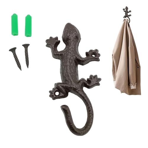 lisutupode Kleiderhaken aus Gusseisen, rustikaler Wandhaken aus Gusseisen, rustikaler Aufhänger für drinnen und draußen, Haus, Garten, Bauernhaus, Garage von lisutupode
