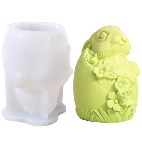lisutupode Osterhasen-Form | Schokoladenform aus Kunstharz, Gießhasen-Silikonform | Hasenkerzenherstellung, Happy Easter Tischdekoration, Osterharzformen für Aromatherapie-Kerzen von lisutupode