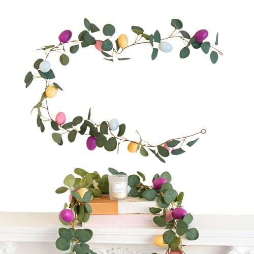 lisutupode Osterkranz-Dekorationen | Künstliche Frühlingsdekorationen Realistischer Osterkranz - ABS Saisonale Girlande, dekorative Schilder für Thanksgiving, Weihnachten von lisutupode