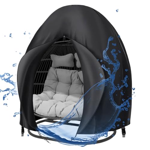 lisutupode Schutzhülle Für Hängesessel Im Freien Oxford Tuch 90x78Zoll Wasserdicht Terrasse Eierstuhlabdeckung Mit Aufbewahrungstasche Staubdicht Möbelschutz Für Garten Balkon Poolbereich Terrasse von lisutupode