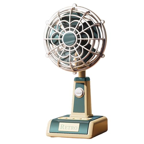 lisutupode Tischventilator - USB-Aufladbarer Persönlicher Kühlventilator - Tragbarer Ventilator Mit Retro Design 3 Geschwindigkeiten Für Haus Reise Küche Auto von lisutupode
