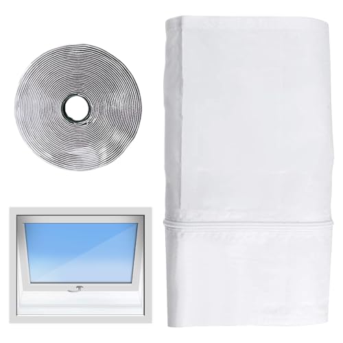 lisutupode Tragbare Klimaanlage Fensterdichtungs-Kit | Mobile AC Fenster Entlüftungsdichtung mit Reißverschluss | Isolierung Zubehör Stop Luftaustausch für Zuhause Arbeitszimmer Schlafsaal Wohnung von lisutupode