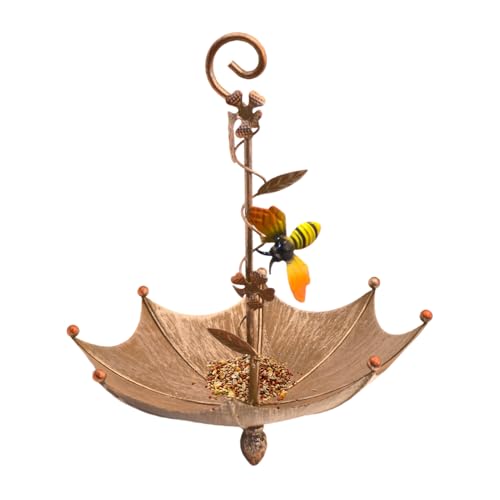 lisutupode Vogelfutterstation für den Außenbereich, hängende Kolibri-Futterstation – Regenschirmförmige Vogelfutterstation mit abnehmbarem Tablett für Garten und Garten von lisutupode