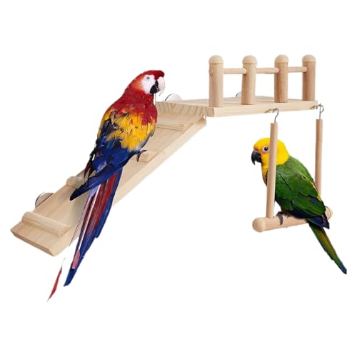 lisutupode Vogelspielplatz | Natürliche Holz-Sitzstange Für Papageien,Schaukel Leiter Spielzeug Für Nymphensittiche Und Unzertrennliche Mit Naturholz Ästen von lisutupode