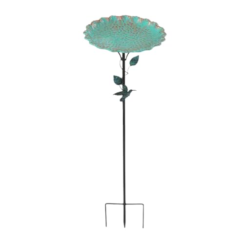lisutupode Vogeltränke Für Den Außenbereich | Outdoor-Vogeltränke Mit Futterstelle Und Erdspieß,Robuster Futterspender Rostfrei Als Gartendeko Für Terrasse, Weg & Auffahrt von lisutupode