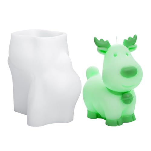 lisutupode Weihnachts Elch Form,Silikon Rentier Weihnachts Kerzen Form - Niedliches Harz Guss Werkzeug Deko Für Schmuck Ton Schokolade Basteln von lisutupode