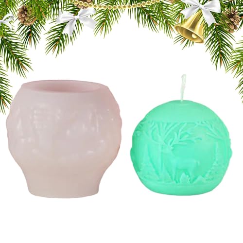 lisutupode Weihnachtskugel und Kerzenform – Bastelharzform | Silikon-Seifenformen, Kugel-Weihnachtsformen, Silikonform für Kerzenherstellung für Zuhause, Bastelkerzen von lisutupode