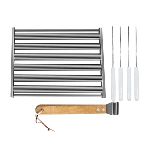 lisutupode Wurstwalze | Hot Dogs Rolle für Grill mit Holzgriff – Kochutensilien mit Griff aus Holz, Grillzubehör für Camping von lisutupode