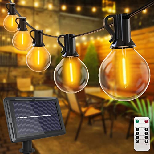 Solar Lichterkette Außen Dimmbar, 18M 30+3 G40 LED Lichterkette Aussen Solar Glühbirnen mit Fernbedienung IP65 Wasserdicht 4 Modi Solarlichterkette Outdoor für Garten Party Balkon Weihnachten Deko von litogo